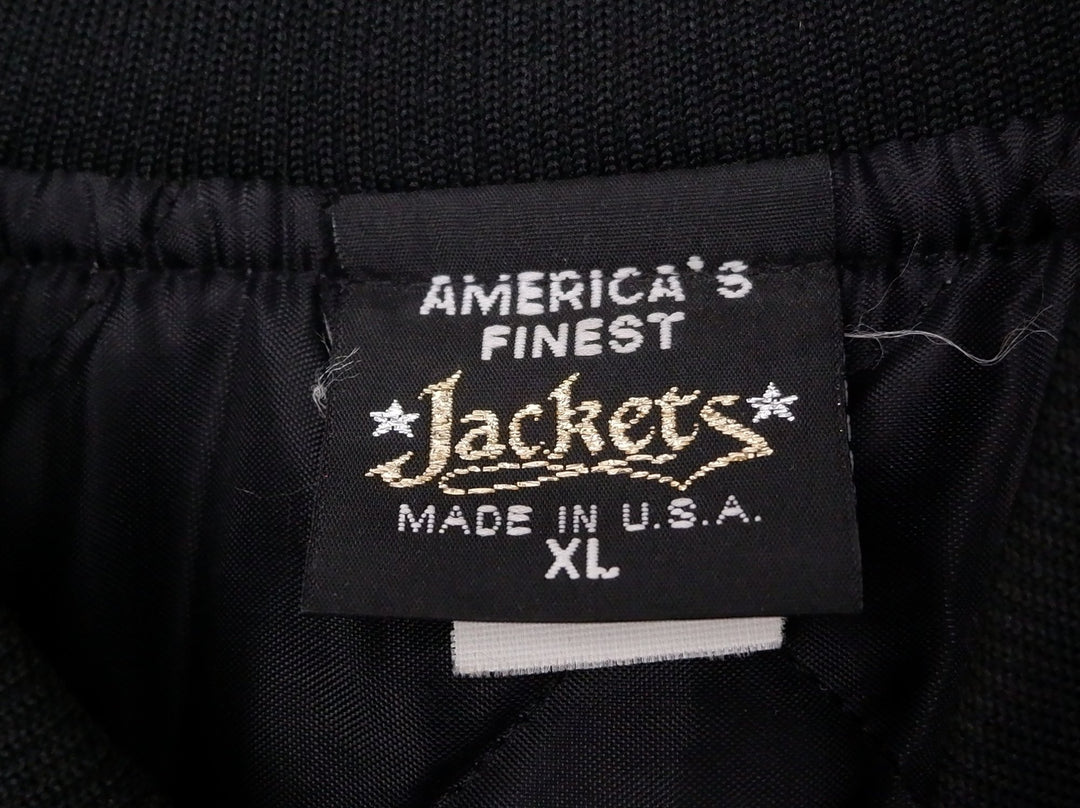 Vintage Mens America's Finest Signature Series Jacket Black Embroidered Racing