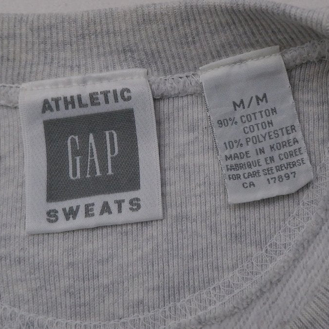 Vintage Mens GAP Classic Sweatshirt Gray Spellout Logo Cotton Blend