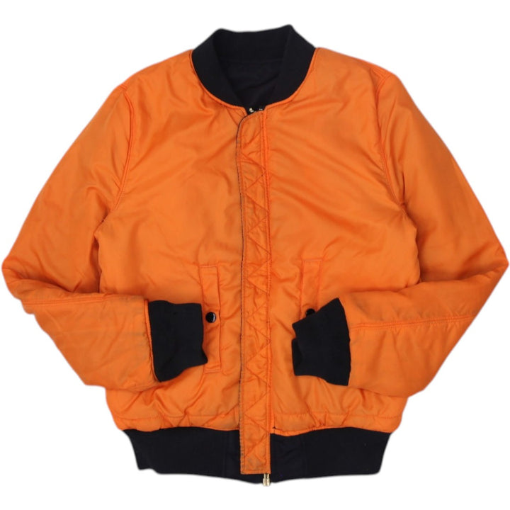 Vintage Mens Alpha Industries MA-1 Bomber Jacket Black Orange Reversible S | Migration_Jackets - Back View | Fashion Rerun
