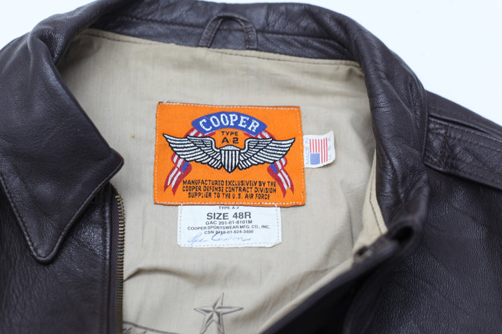 Vintage Cooper Commemorative A-2 Flight Leather Jacket Made In USA | Migration_Jacket UAENAT40 - Back View | Fashion Rerun