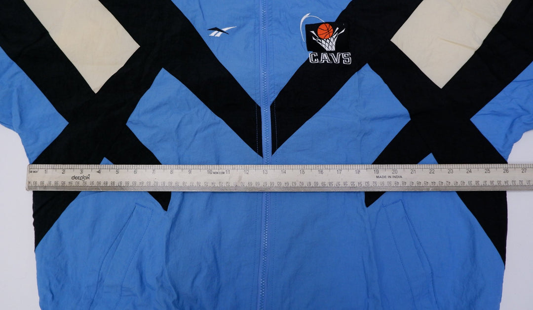 Vintage Mens Reebok NBA CAVS Jacket Blue Embroidered Sports Windbreaker | Migration_Jackets UAENAT20 - Altern | Fashion Rerun