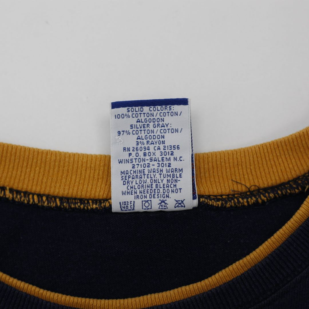 Vintage Champion Embroidered Logo Cotton T-Shirt Size L