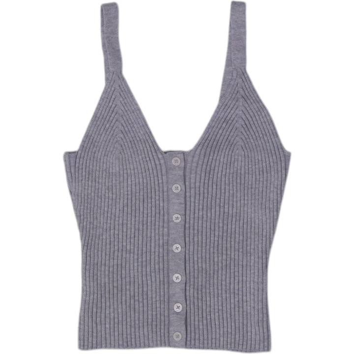 Y2K Ladies Aerie Ribbed Knit Button-Front Tank Top Size M