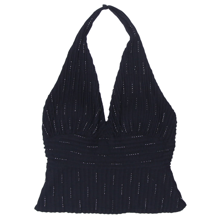 Y2K Cache Halter NeckBlack Top - Fashion Rerun Vintage Migration_Tops