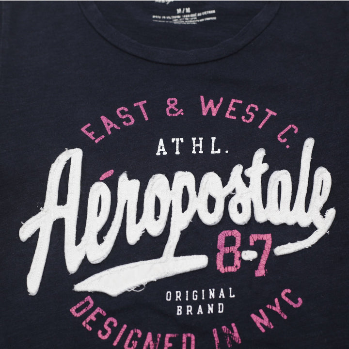 YK Ladies Aeropostale East & West NYC Athletic Graphic Print Short Sleeve Tee M