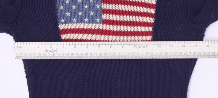 Vintage Ladies Ralph Lauren Navy Flag Knitwear Turtleneck Sweater Size M | Migration_Knitwear & Sweaters - Vi | Fashion Rerun