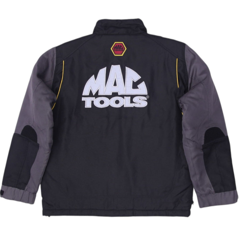 Vintage 90s Mac Tools Collared Work Full Zip Button Black Jacket L | Migration_Jackets - Side View | Fashion Rerun