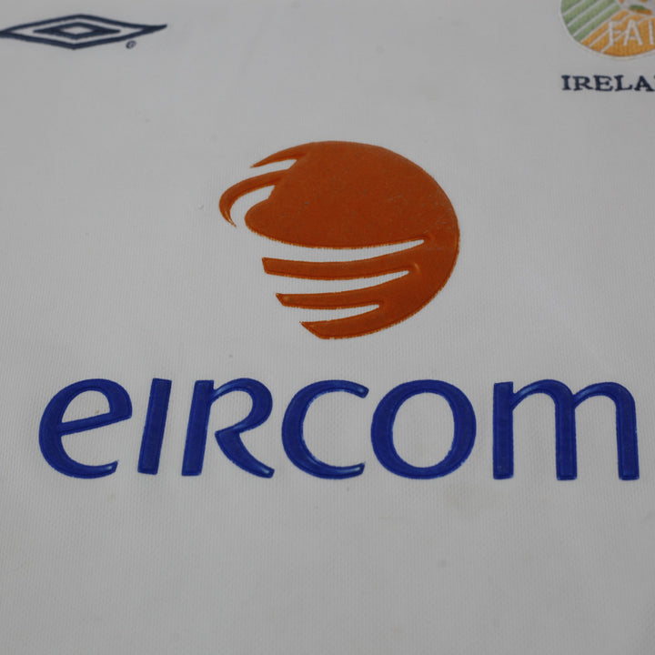 Vintage Mens Umbro Republic of Ireland 2002-04 Away Football Jersey White Eircom