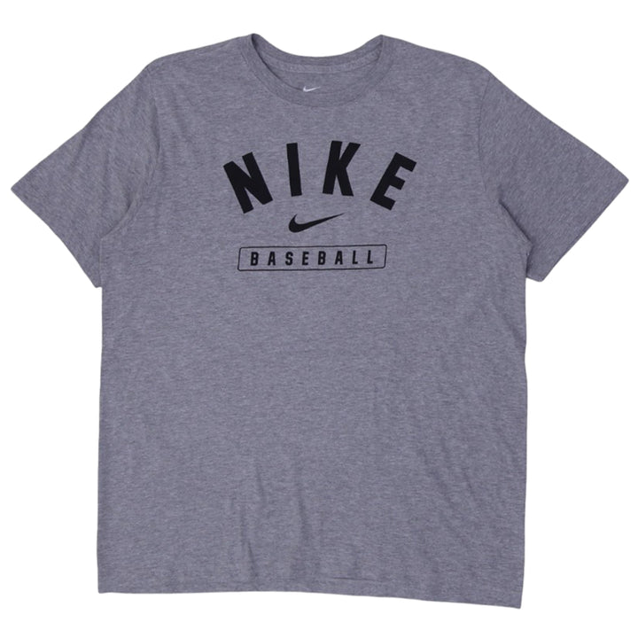 Mens Nike Baseball Logo Gray Crewneck T-Shirt