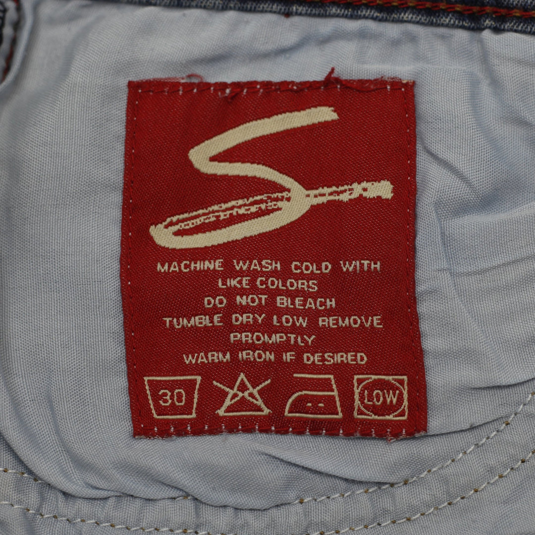 Y2K Ladies Seven7 Embroidered Arrow Bootcut Stretch Denim Jeans Size 29