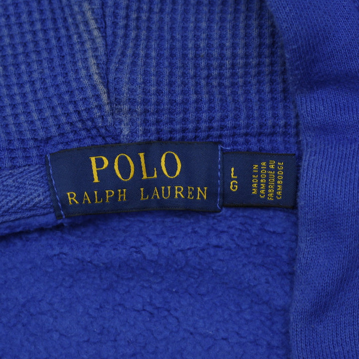Mens Polo Ralph Lauren Full Zip Hoodie Blue Embroidered Logo | Migration_Hoodies - Back View | Fashion Rerun