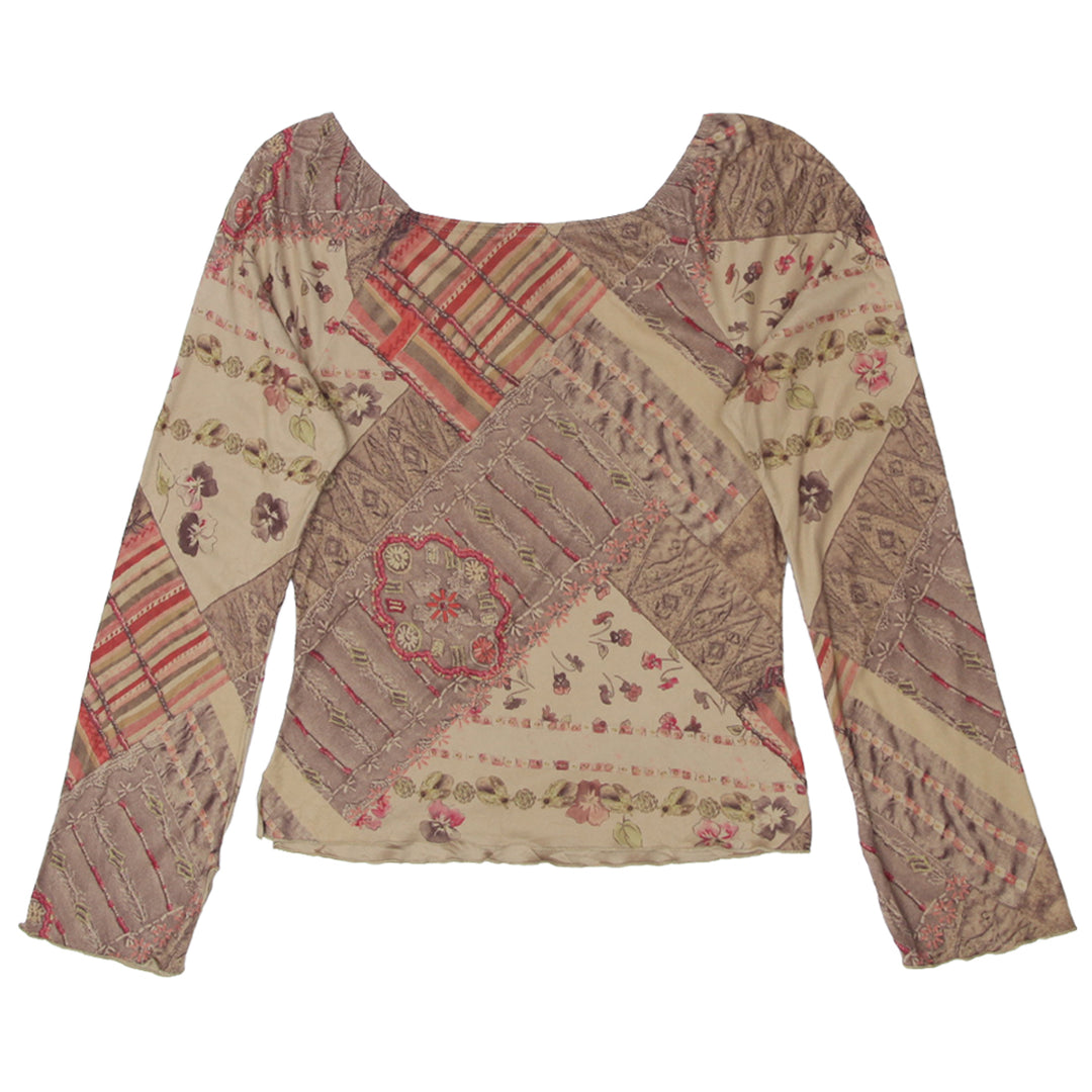 Y2K Floral Long Sleeve Top - Fashion Rerun Vintage Migration_Tops