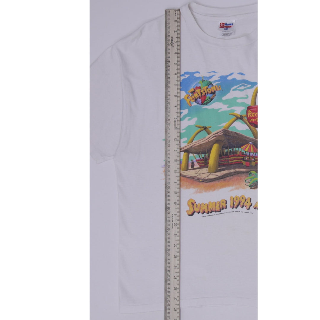 Vintage 1994 Flintstones Movie T-Shirt Size XL Roc Donald's McDonald's Promo Tee Hanes Single Stitch