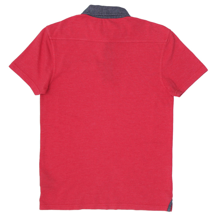 Mens Guess Logo Red Polo T-Shirt