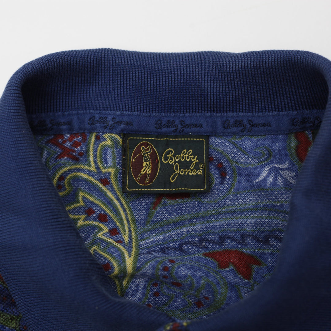 Mens Bobby Jones Paisley Cotton Short Sleeve Retro Polo T-Shirt XL