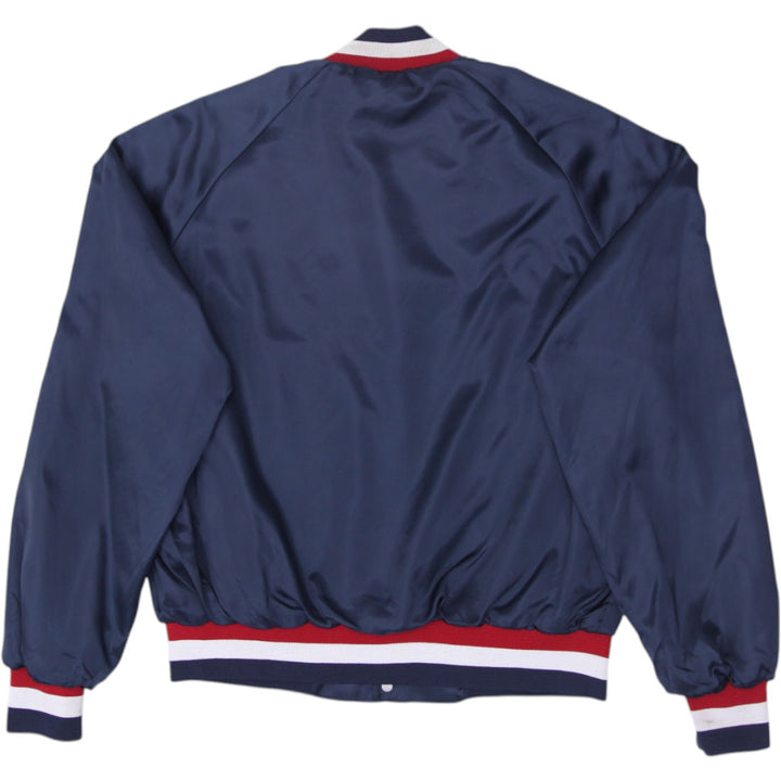 Vintage Mens Chalk Line Varsity Jacket Navy Team Logo Lightweight | Migration_Jackets - Side View | Fashion Rerun