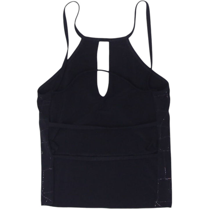 Y2K Ladies Open Back Tank Top Black Strappy
