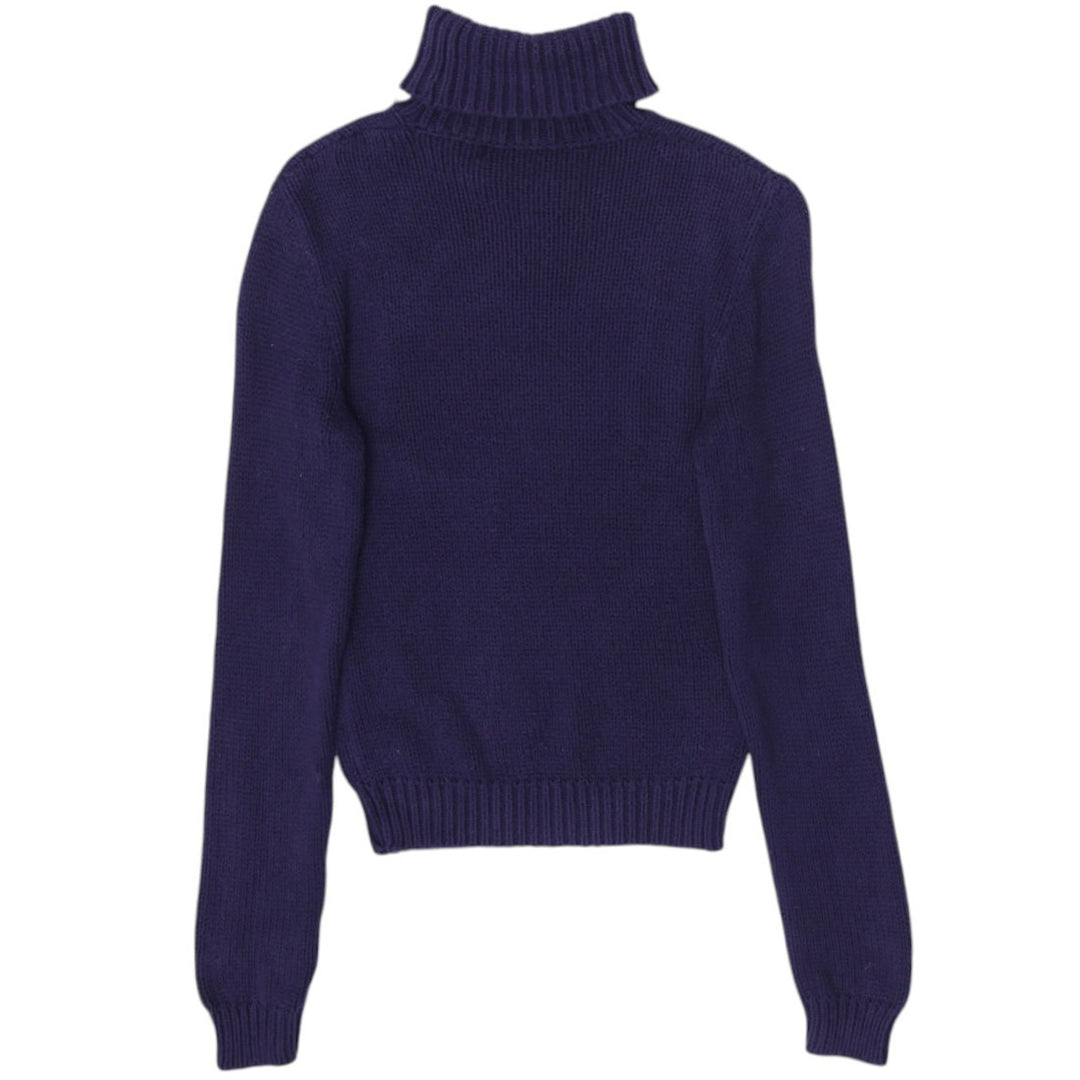 Vintage Ladies Ralph Lauren Navy Flag Knitwear Turtleneck Sweater Size M | Migration_Knitwear & Sweaters - Si | Fashion Rerun