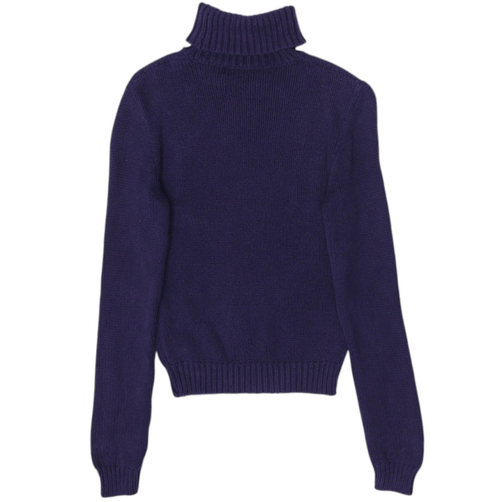 Vintage Ladies Ralph Lauren Navy Flag Knitwear Turtleneck Sweater Size M | Migration_Knitwear & Sweaters - Si | Fashion Rerun