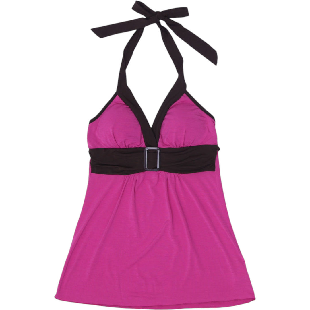 Y2K Ladies A. Byer Tie Belt Halter Swim Top Made in USA Size M