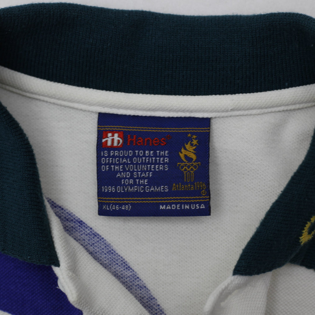 Vintage 1996 Hanes Olympic Games Polo T-Shirt Made in USA Size XL | Migration_T-Shirts - Back View | Fashion Rerun