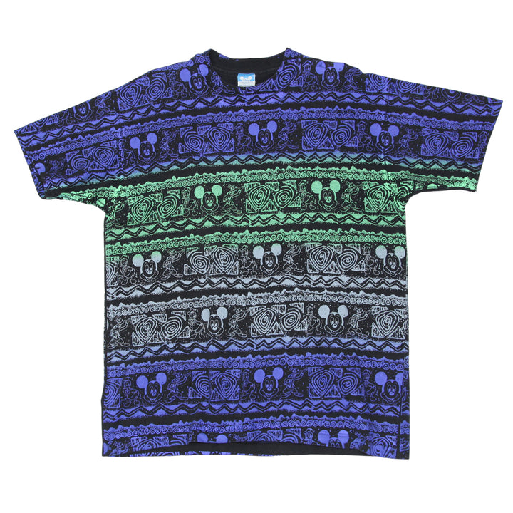 Vintage Mickey Mouse AOP T-Shirt S.Stitch Made in USA Disney One Size | Migration_T-Shirts UAENAT40 | Fashion Rerun