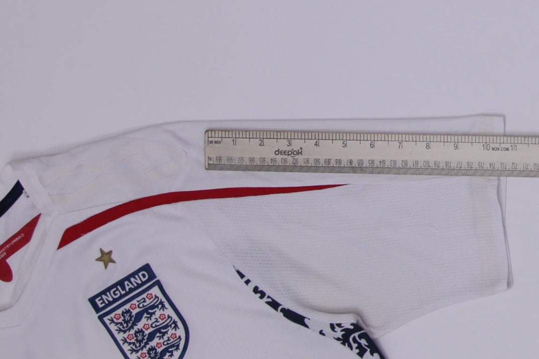 Mens Umbro England 2007-09 Home Football Shirt Jersey Umbro White #4 Size L