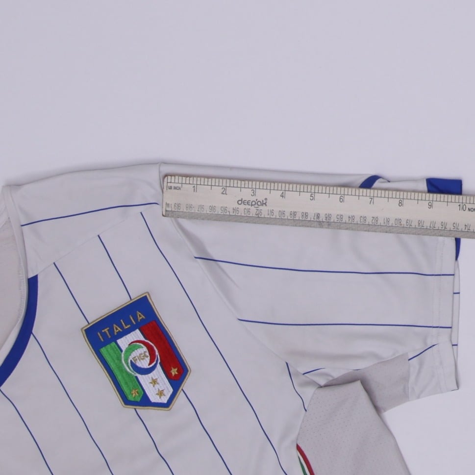 Mens Puma Italy Soccer Jersey White Pinstripe Dry Cell