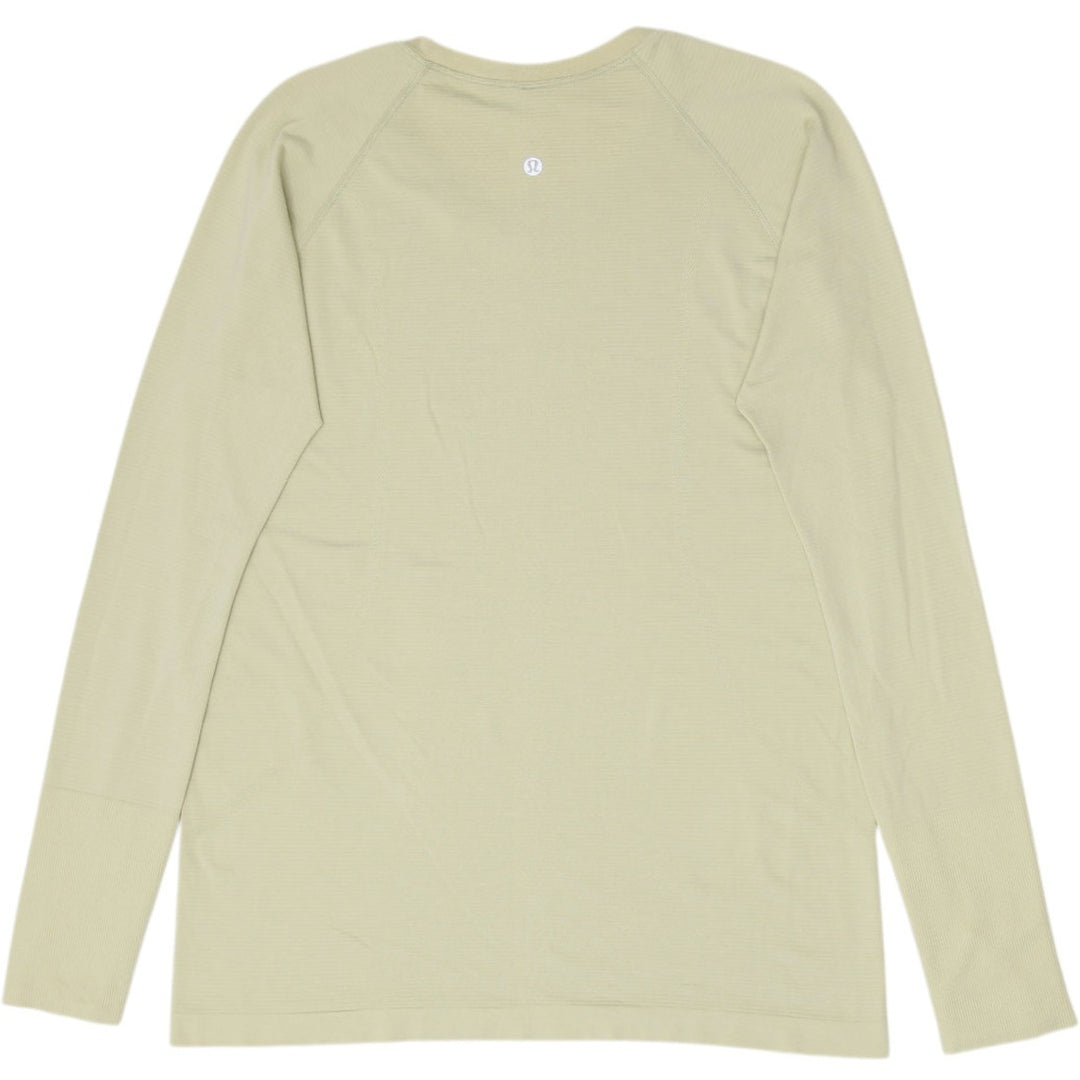Ladies Lululemon Swiftly Tech Long Sleeve Green Olive Activewear Running 14