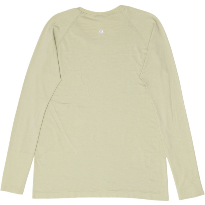 Ladies Lululemon Swiftly Tech Long Sleeve Green Olive Activewear Running 14