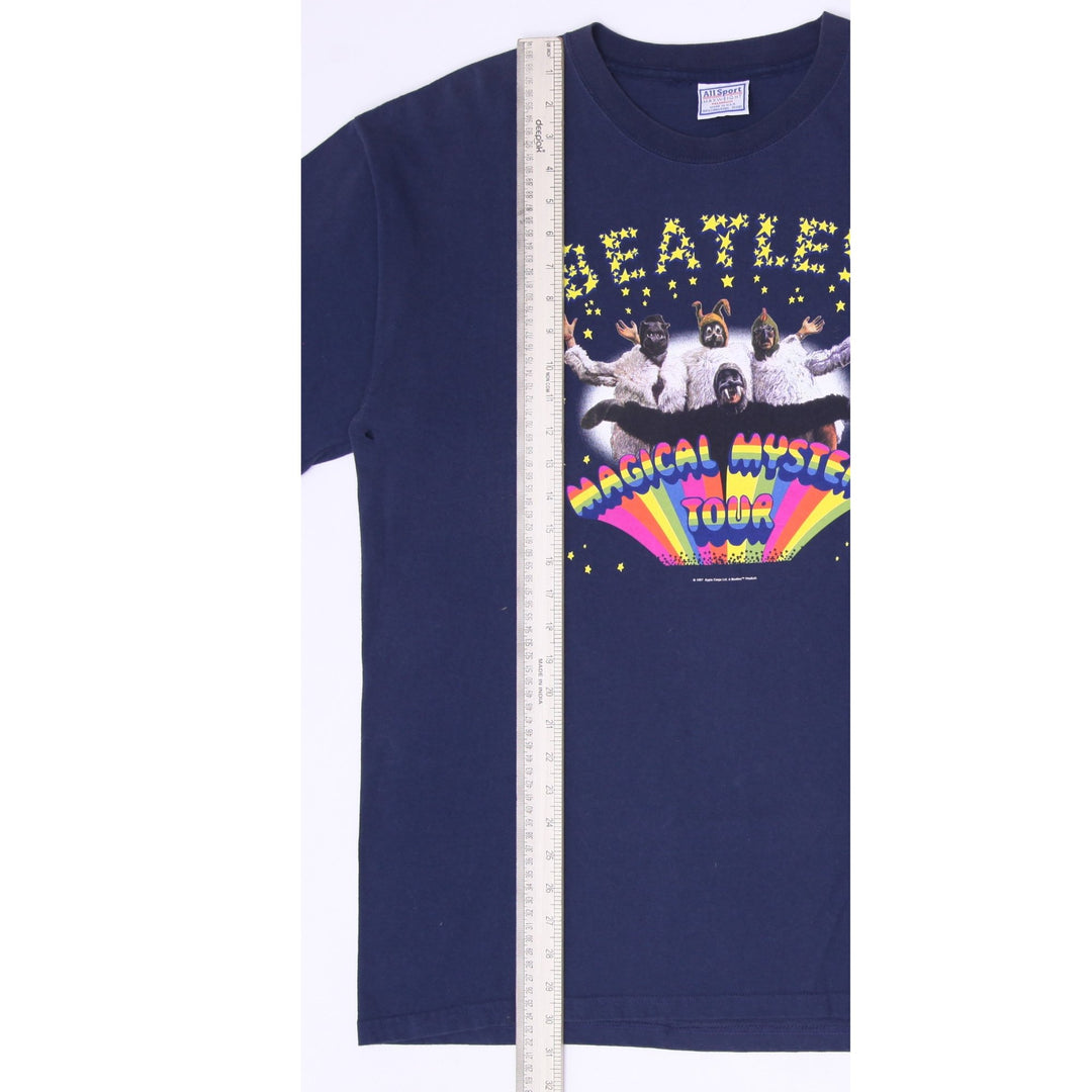 Vintage 90S The Beatles Magical Mystery Tour T-Shirt Navy Blue Made In USA XL