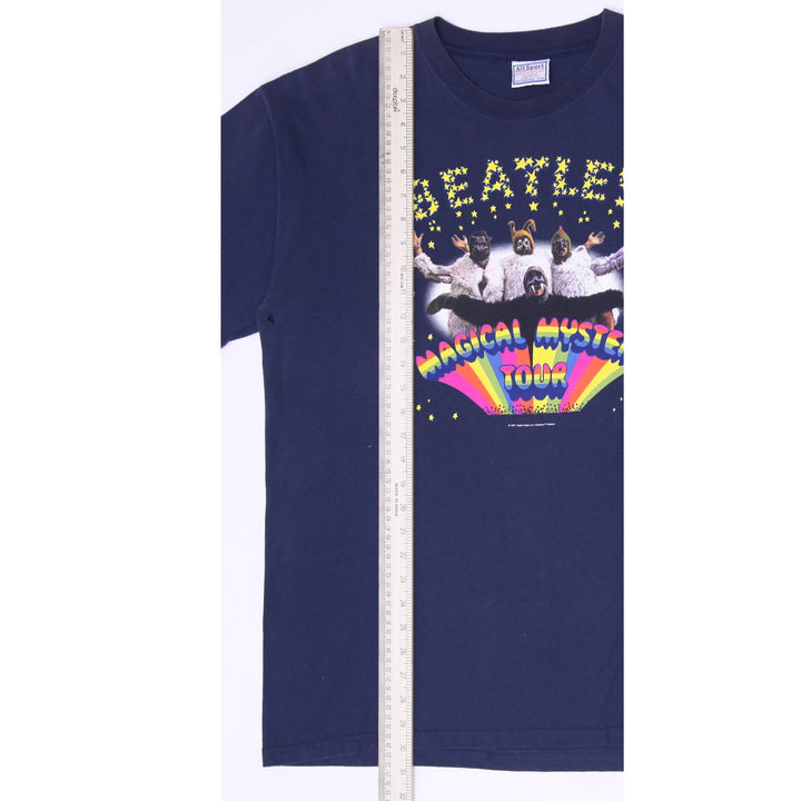 Vintage 90S The Beatles Magical Mystery Tour T-Shirt Navy Blue Made In USA XL