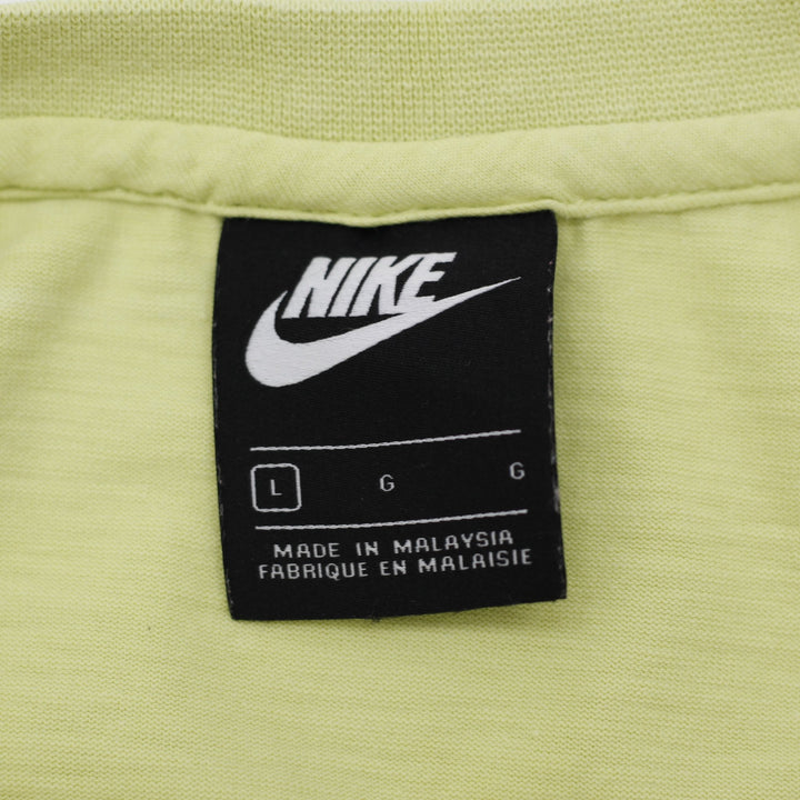 Mens Nike T-Shirt Green Zipper Pocket Casual Cotton Tee Size L
