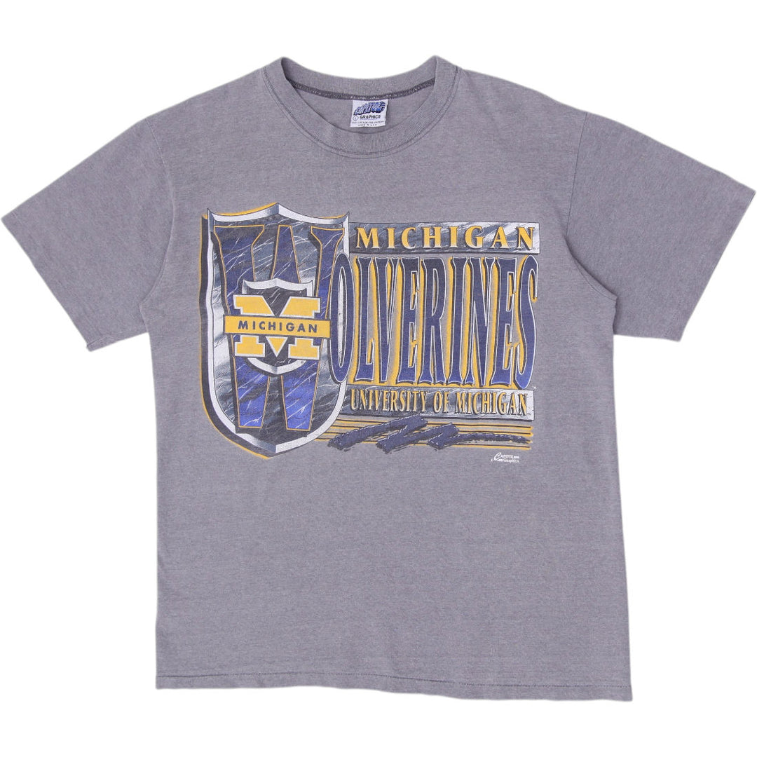 Vintage 90s Capitol Graphics Michigan Wolverines NCAA College T-Shirt Size L