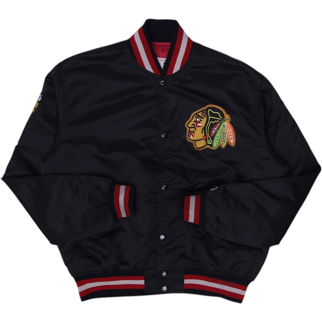 Vintage 1980s Chicago Blackhawks Starter Satin Varsity Jacket Size L