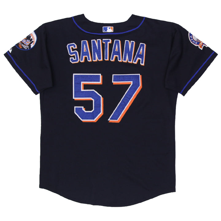 Vintage Majestic Authentic New York Mets Johan Santana #57 Jersey Shea Patch