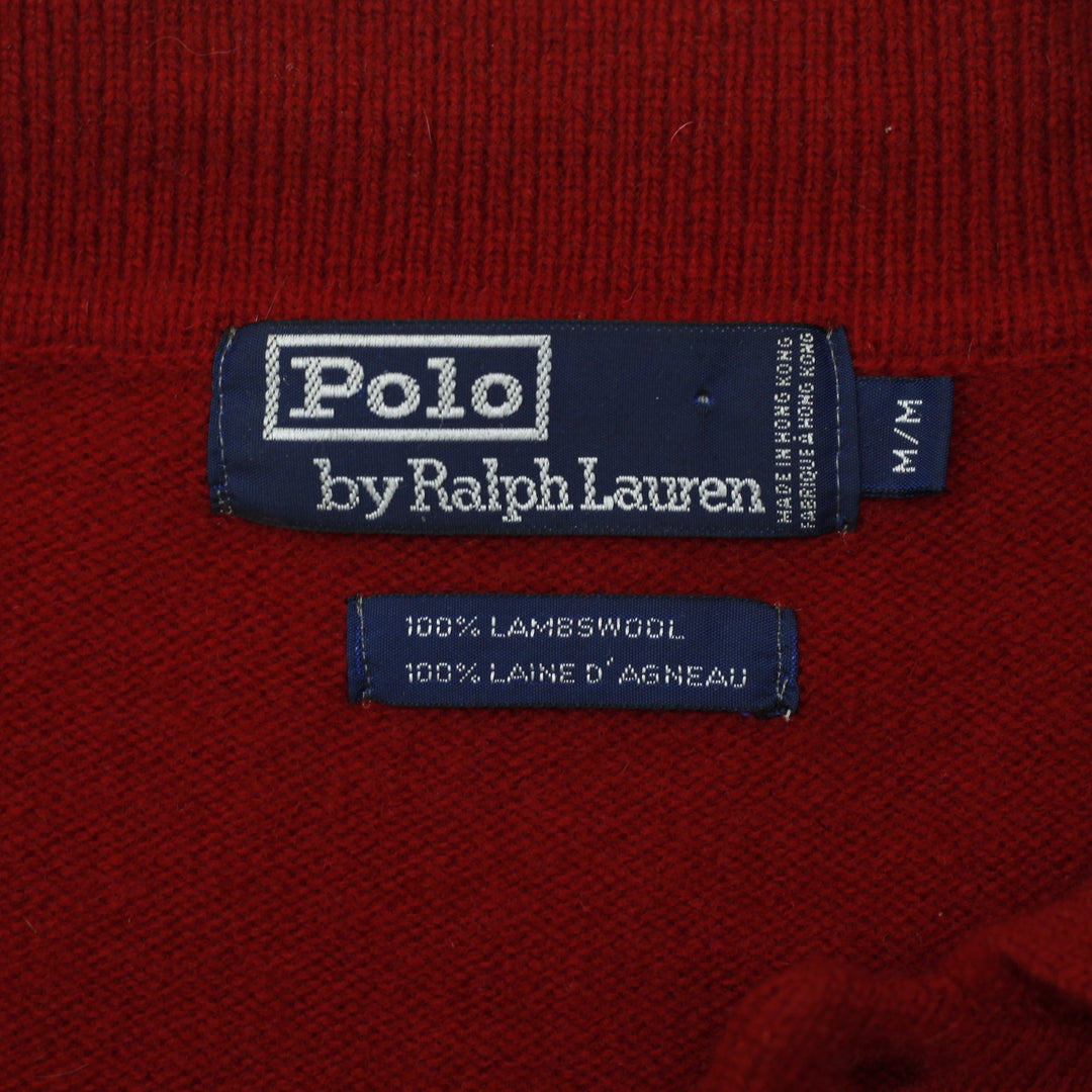 Vintage Mens Polo By Ralph Lauren Sweater Red Lambswool Knitwear Size M | Migration_Jumper & Knitwear RL Coll | Fashion Rerun