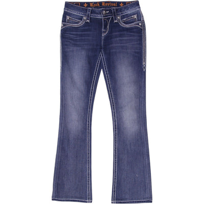 Ladies Rock Revival Johanna  Denim Embroidered Bootcut Jeans Washed Size 26 | Migration_Jeans | Fashion Rerun