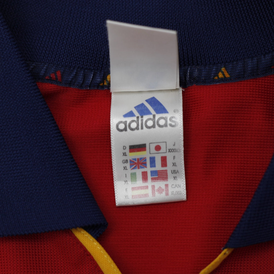 Mens Adidas Spain Soccer Jersey Red Authentic Teamwear '99-02 | Migration_Jerseys - Detail View | Fashion Rerun