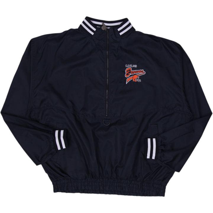 Vintage Mens 90s Cleveland Browns ProPlayer Half Zip Windbreaker Striped Trims