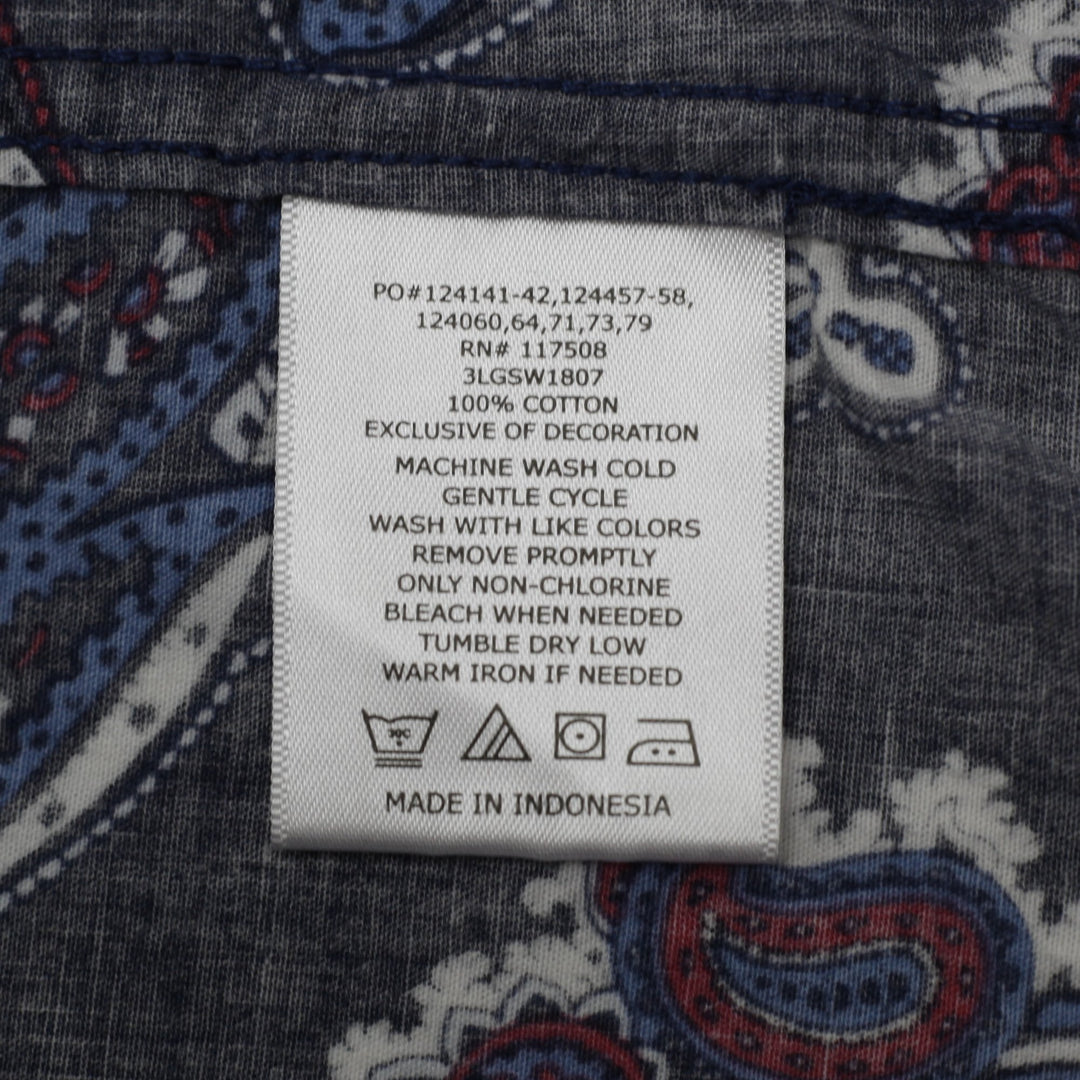Mens Levi's Short Sleeve Paisley Button Down Shirt Size L