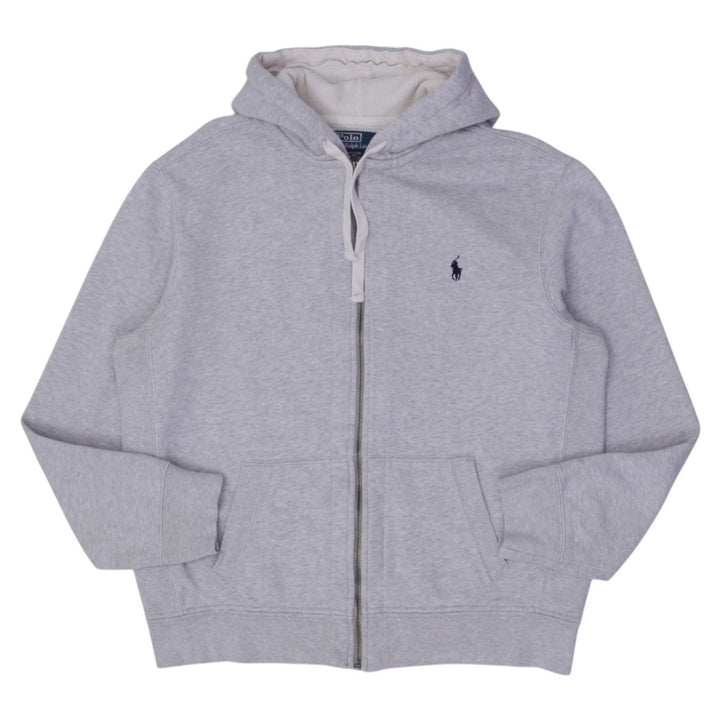 Mens Ralph Lauren Hoodie Gray Full Zip Embroidered Logo