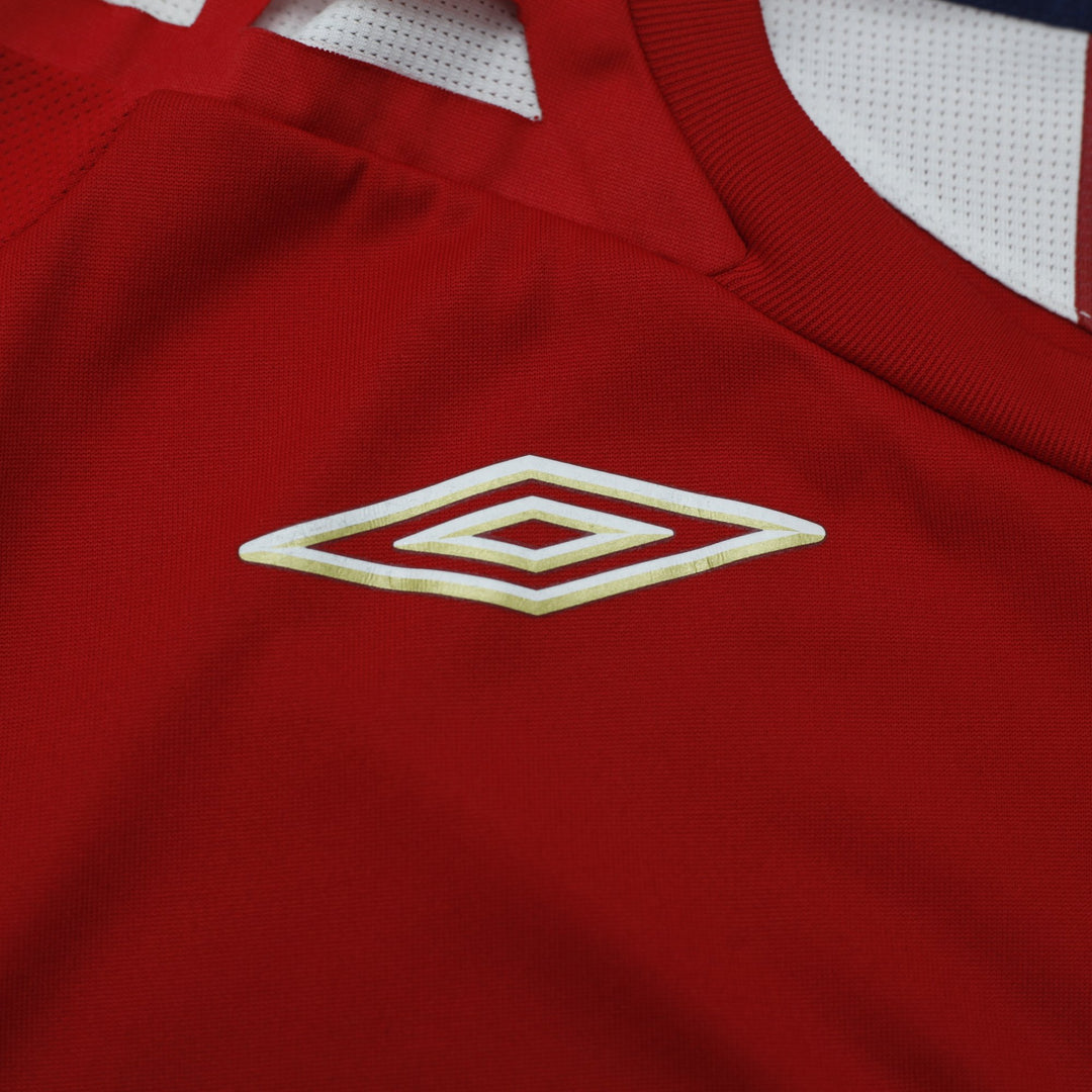 Mens England 2006-08 Away Football Jersey Umbro Red World Cup Size L