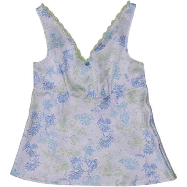 Y2K Ladies C&A Lingerie Coquette Floral Satin Camisole Top Size S