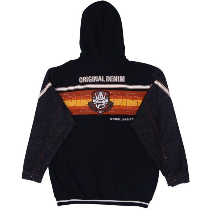 Mens Pepe Jeans Black Heavyweight Zip Up Hoodie Sleeve Jeans 2XL