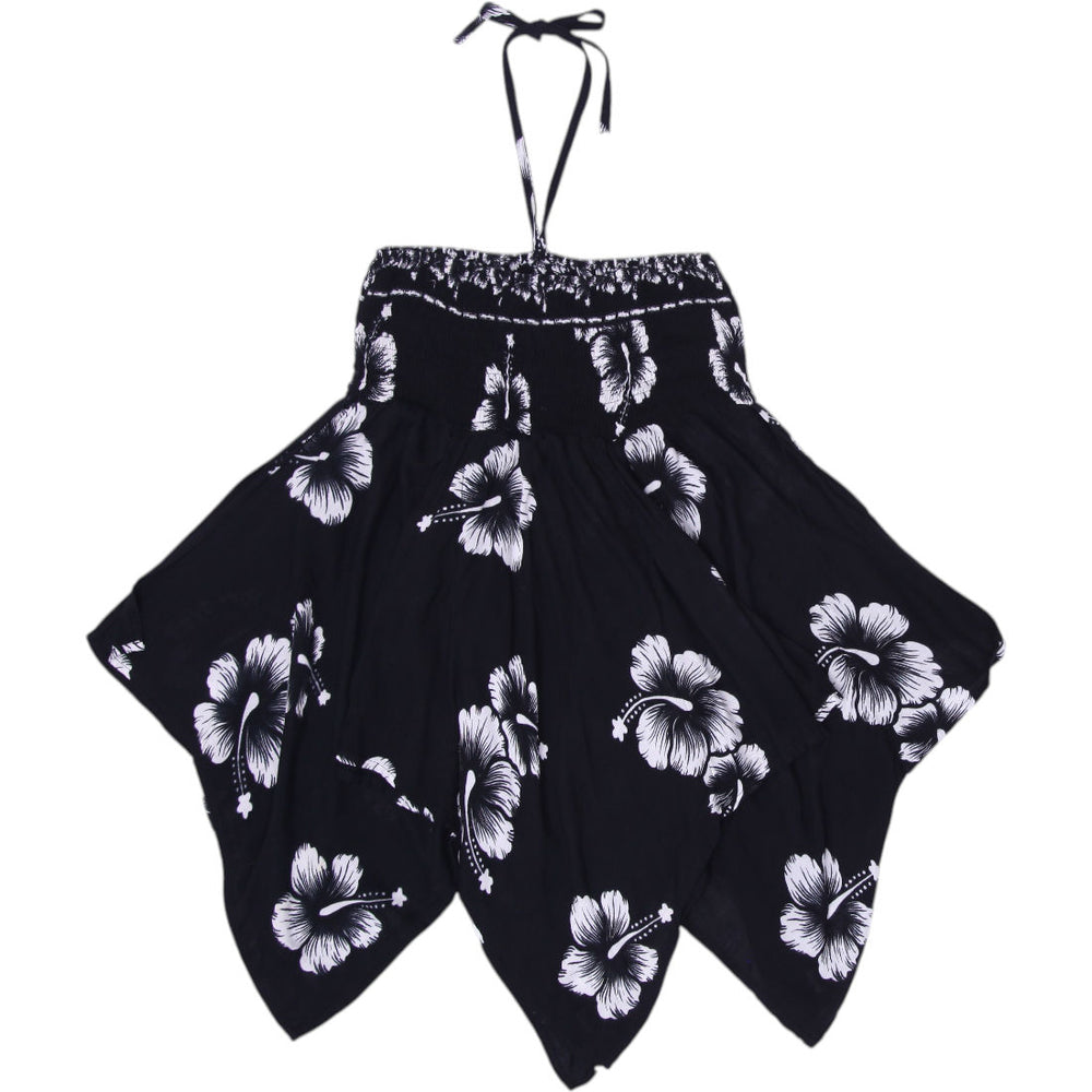 Y2K Black Floral Halter Top - Size XS | Migration_Y2K Tops - Side View | Fashion Rerun