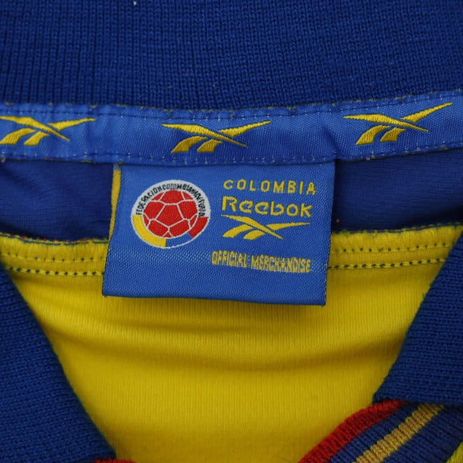 Vintage 1998 Reebok Colombia Home Football Shirt Jersey Size L