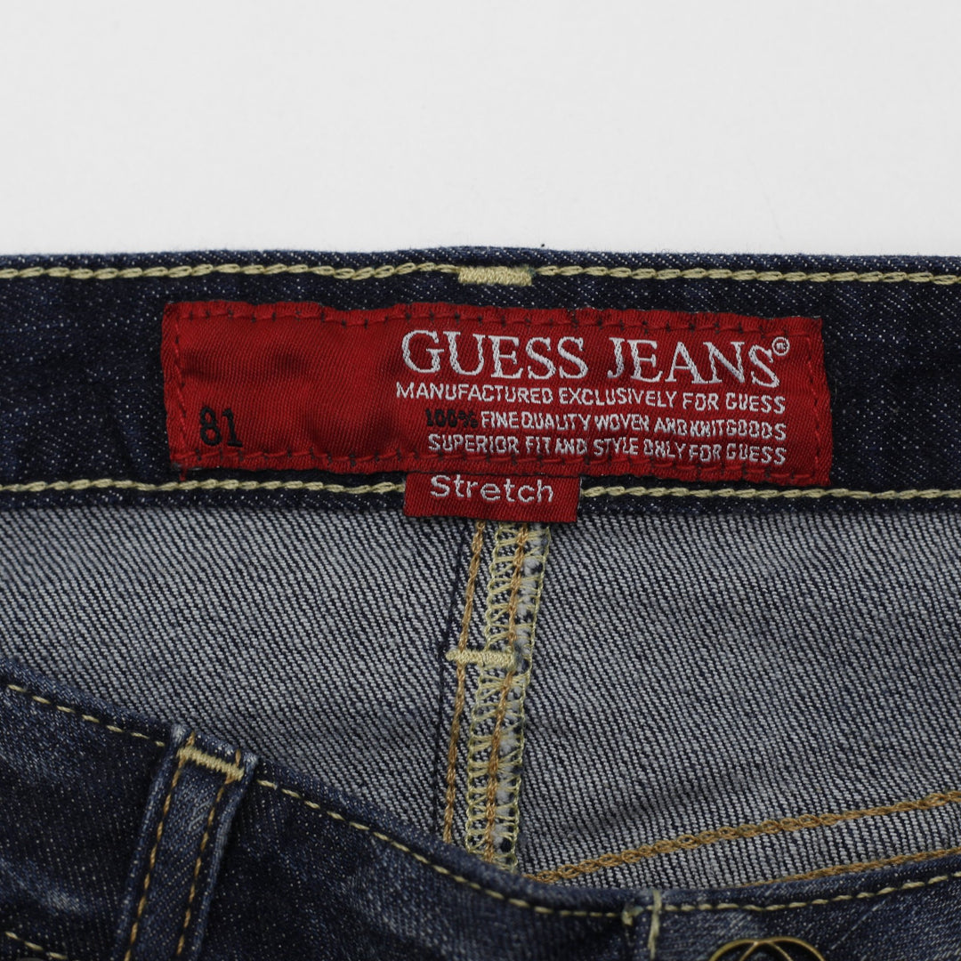 Y2K Ladies Guess Jeans Straight Fit Stretch Denim Mini Skirt Size 28