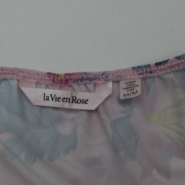 Y2K Ladies La Vie en Rose Tropical Floral Strappy Top Size M