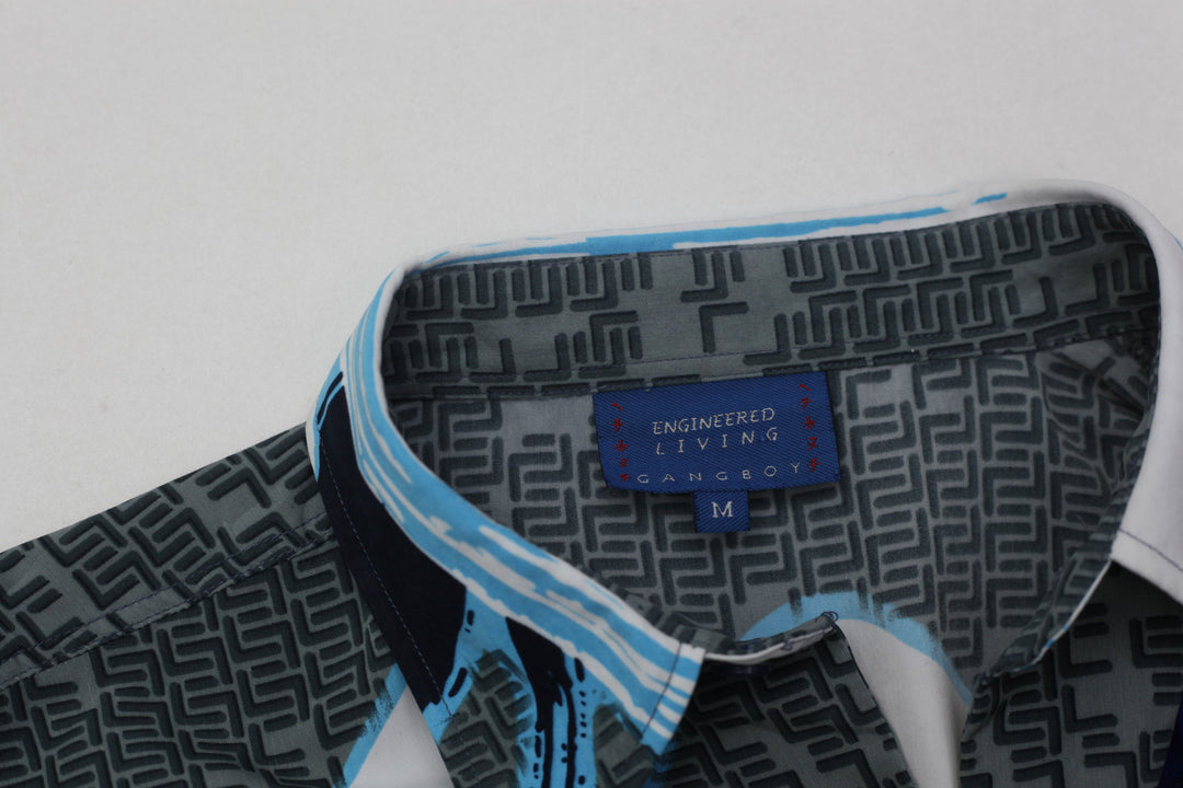 Vintage Samurai Warrior Japanese Anime Button Up Shirt